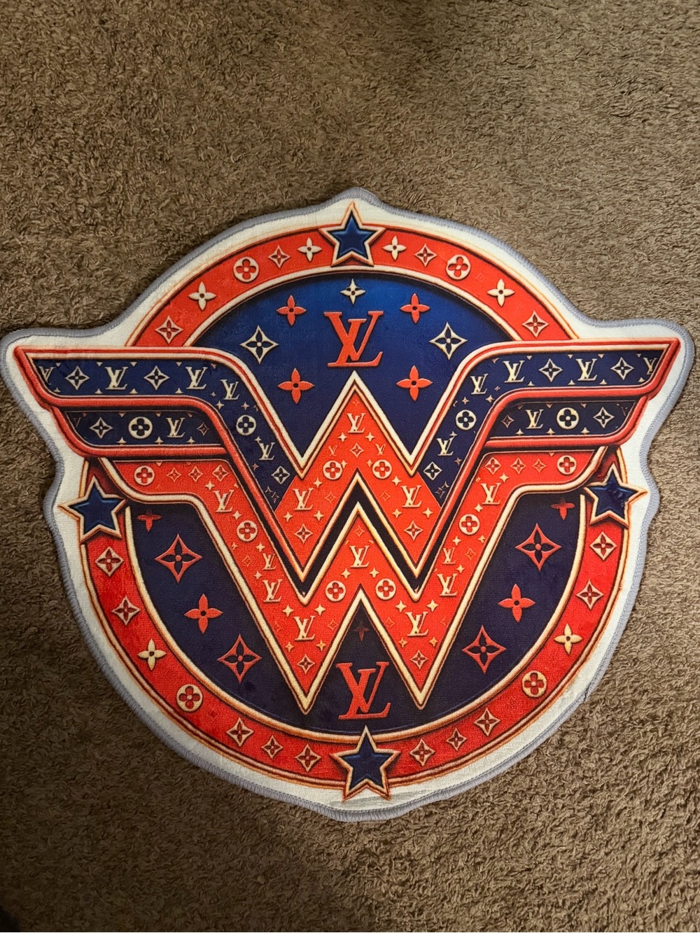 Wonder Woman Inspired Red and Blue custom rug